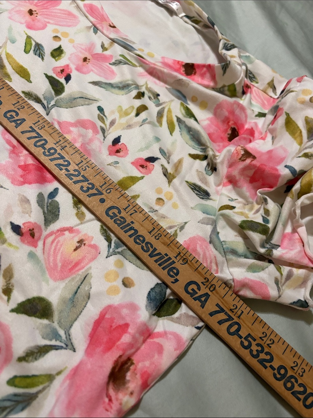 Floral Pink Cotton Blend Women's Pajama Top and Bottom Set - Picture 8 of 10